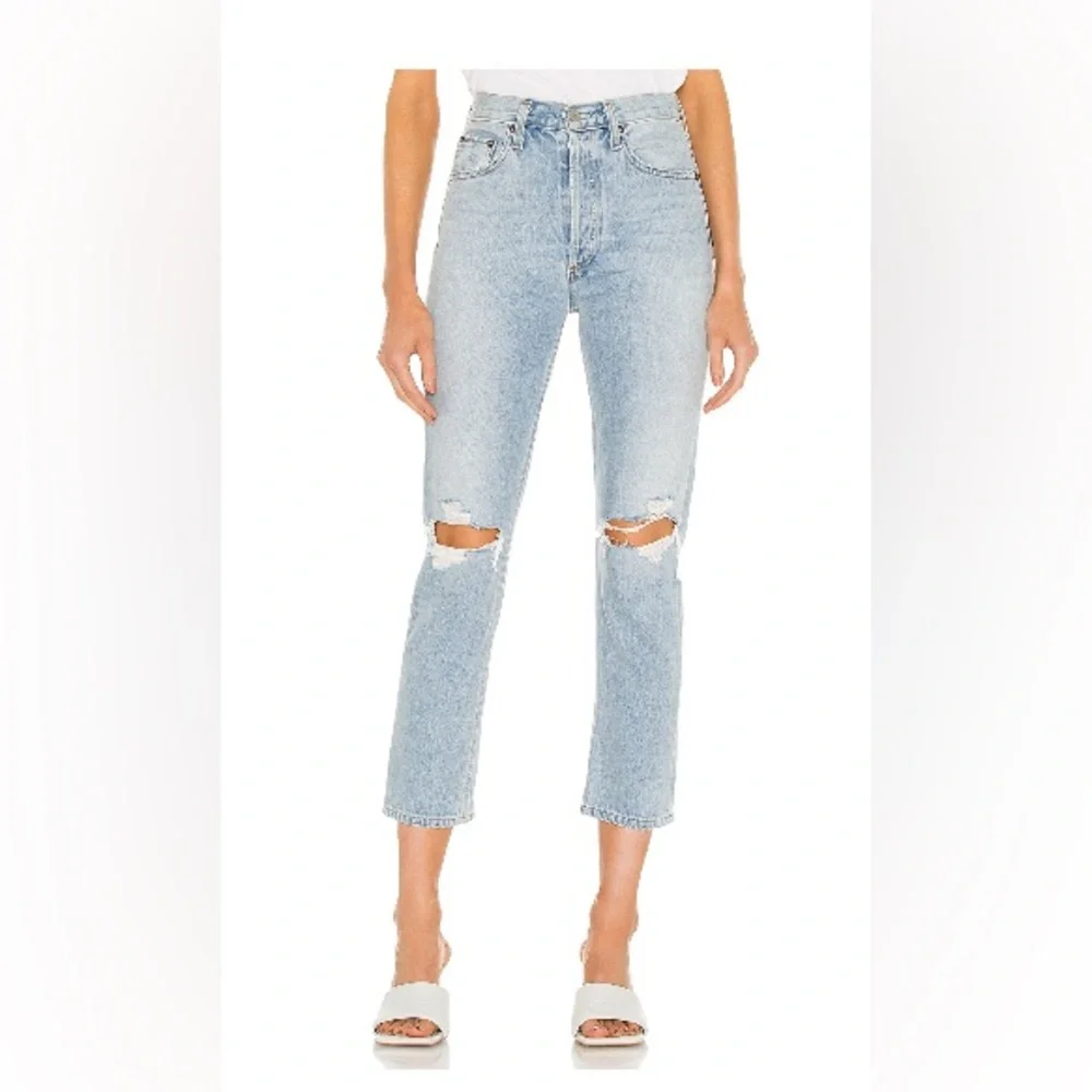 Agolde Riley High Rise Straight Crop Jeans. - Picture 1 of 4